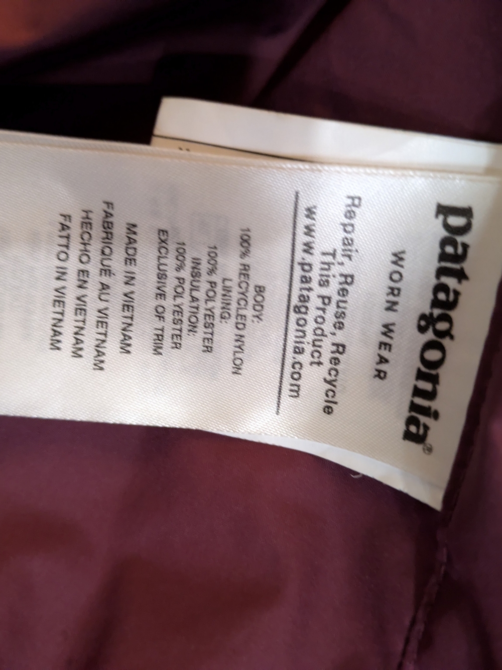 Patagonia Women's Maroon Quilted Long Puffer Coat - Picture 5 of 6